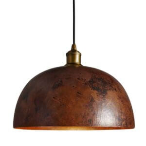 Copper dome pendant light