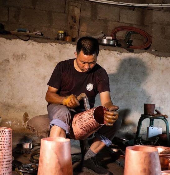 forging of copper vases