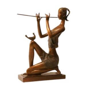 Bronze female figure sculpture